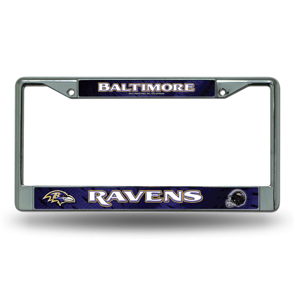 Baltimore Ravens License Plate Frame Chrome Printed Insert - Rico Industries