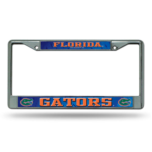 Florida Gators License Plate Frame Chrome Printed Insert - Rico Industries