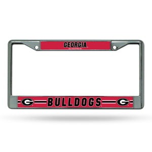 Georgia Bulldogs License Plate Frame Chrome Printed Insert - Rico Industries
