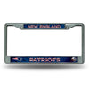 New England Patriots License Plate Frame Chrome Printed Insert - Rico Industries