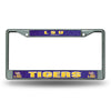 LSU Tigers License Plate Frame Chrome Printed Insert - Rico Industries