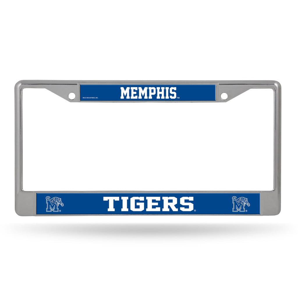 Memphis Tigers License Plate Frame Chrome Printed Insert Special Order - Rico Industries
