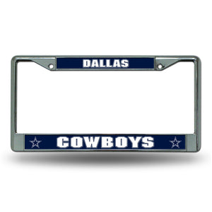 Dallas Cowboys License Plate Frame Chrome Printed Insert - Rico Industries