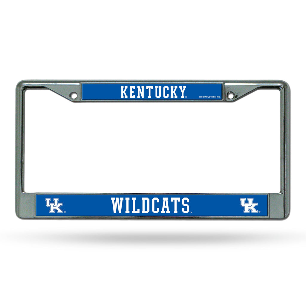 Kentucky Wildcats License Plate Frame Chrome Printed Insert - Rico Industries