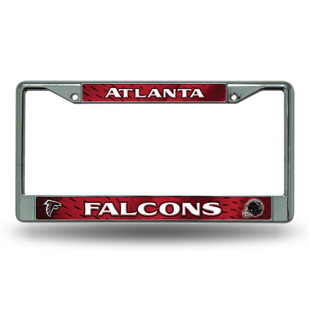 Atlanta Falcons License Plate Frame Chrome Printed Insert - Rico Industries