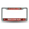 Cleveland Browns License Plate Frame Chrome Printed Insert - Rico Industries