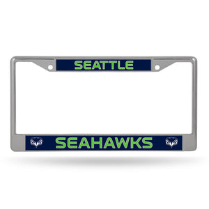 Seattle Seahawks License Plate Frame Chrome Printed Insert - Rico Industries