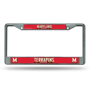 Maryland Terrapins License Plate Frame Chrome Printed Insert Special Order - Rico Industries