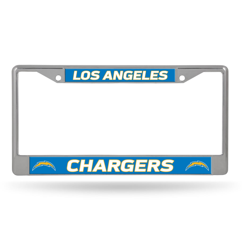 Los Angeles Chargers License Plate Frame Chrome Printed Insert - Rico Industries
