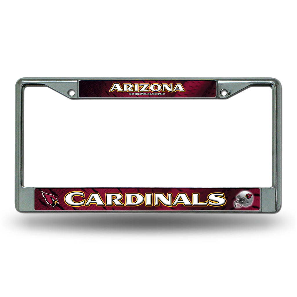 Arizona Cardinals License Plate Frame Chrome Printed Insert - Rico Industries