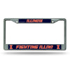Illinois Fighting Illini License Plate Frame Chrome Printed Insert - Rico Industries