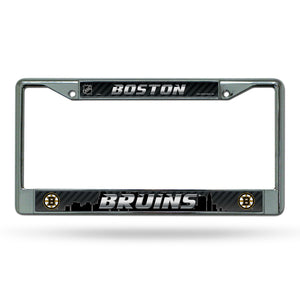 Boston Bruins License Plate Frame Chrome Printed Insert - Rico Industries