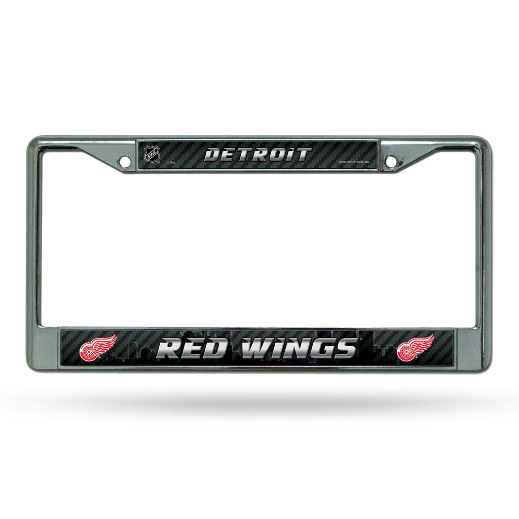 Detroit Red Wings License Plate Frame Chrome Printed Insert - Rico Industries