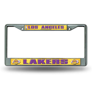 Los Angeles Lakers License Plate Frame Chrome Printed Insert - Rico Industries