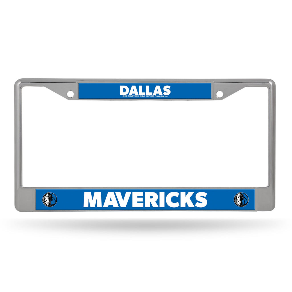 Dallas Mavericks License Plate Frame Chrome Printed Insert - Rico Industries