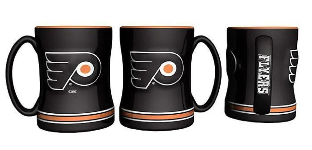 Philadelphia Flyers Coffee Mug 14oz Sculpted Relief Team Color - Logo Brands