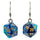 Fanroll: Lair Wear: D20 Dice Earrings: Blue And Light Blue With Gold Pre-Order