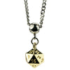 Fanroll: Lair Wear: D20 Dice Necklace: Gold Metal Pre-Order