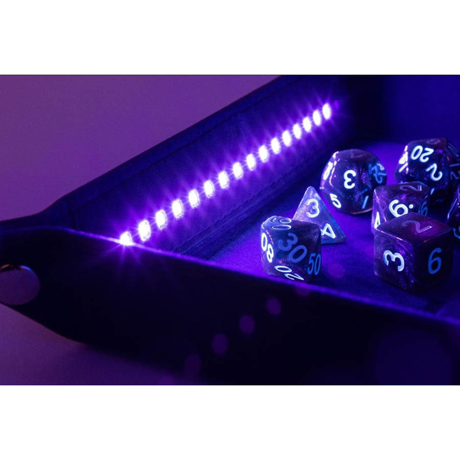 Fanroll -  Black Light - Blacklight Dice Tray With Black D20