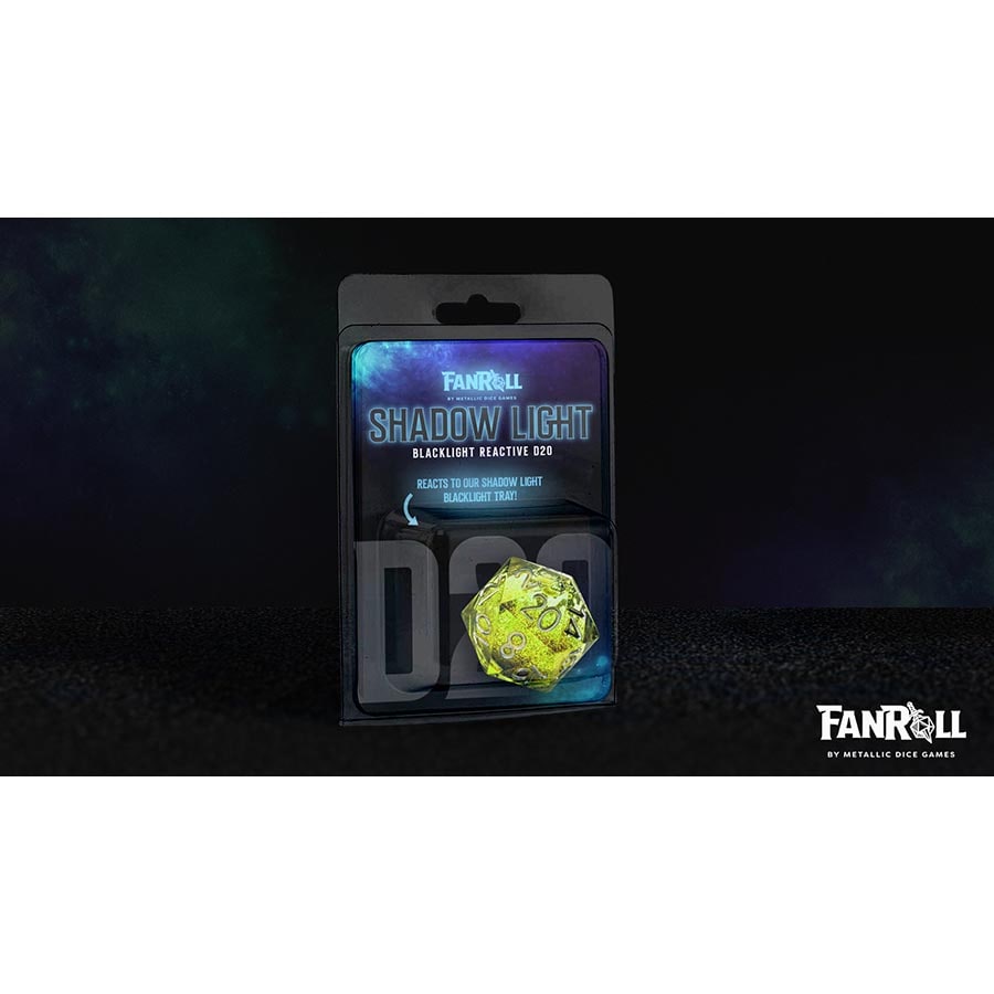 Fanroll: Shadow Light Uv Reactive Individual D20 Elixir Liquid Core Die