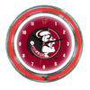 FLORIDA STATE NEON WALL CLOCK - 14'' GARNET FACE / RED NEON - FSUNWC100-14