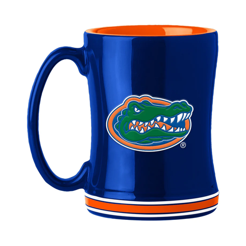 Florida Gators Coffee Mug 14oz Sculpted Relief Team Color - Logo Brands