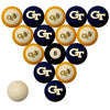 GEORGIA TECH SCHOOL COLOR NUMBERED BILLIARD BALL SET NAVY SOLID/GOLD STRIPE - GATBBS200N