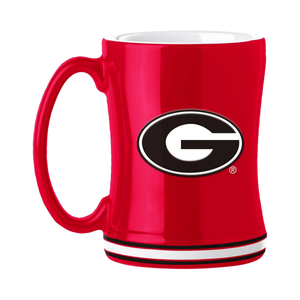 Georgia Bulldogs Coffee Mug 14oz Sculpted Relief Team Color - Logo Brands