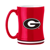 Georgia Bulldogs Coffee Mug 14oz Sculpted Relief Team Color - Logo Brands