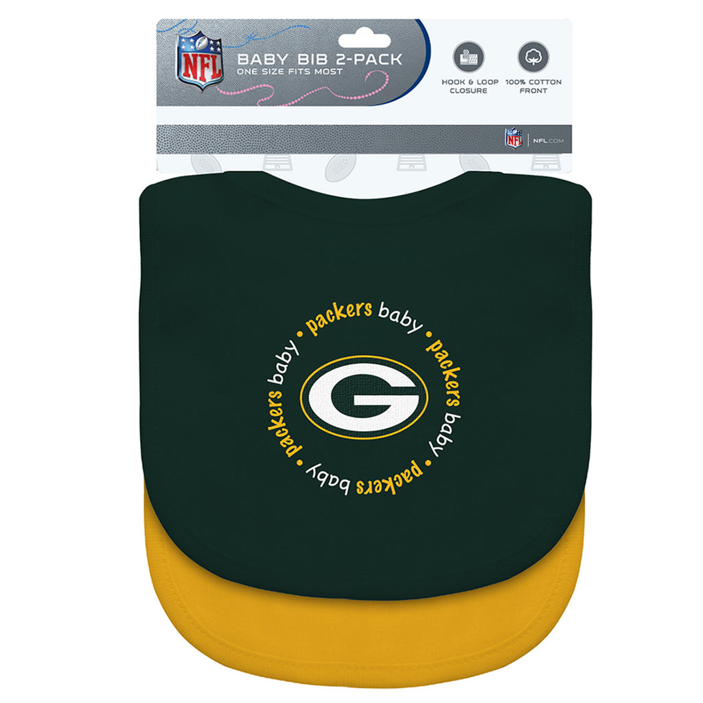 Green Bay Packers Baby Bib 2 Pack - Masterpieces Puzzle Company
