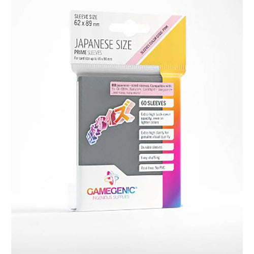 Prime Sleeves - Gamegenic: Prime Japanese Sized Sleeves: Dark Gray