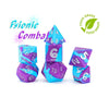 Gate Keeper Games -  Anti-Stress Dice: Psionic Combat: Violet Purple And Cyan Blue Silicone Swirled: 7Ct Silicone Dice Pre-Order