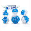 Gate Keeper Games -  Double Dice: Stormwind Fallacy Blue And White Resin With Holographic Glitter: 7Ct Resin Dice