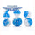 Gate Keeper Games -  Double Dice: Stormwind Fallacy Blue And White Resin With Holographic Glitter: 7Ct Resin Dice
