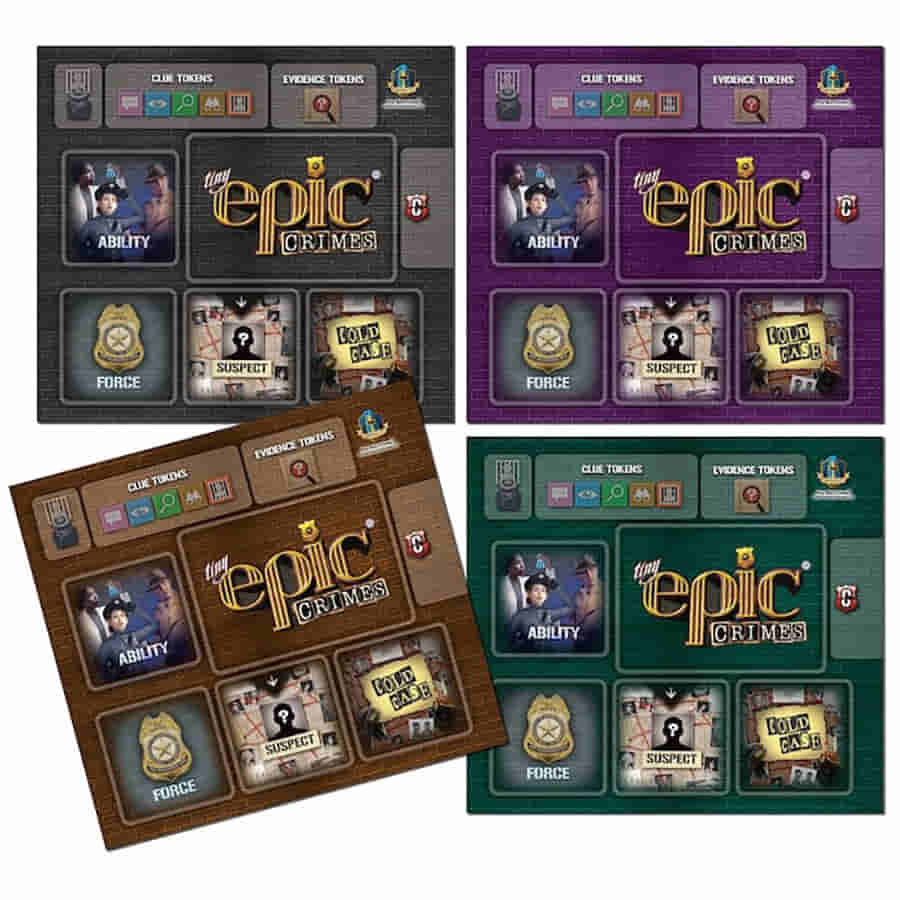 Gamelyn Games -  Tiny Epic Crimes: Detectives Game Mats (4Ct) Pre-Order