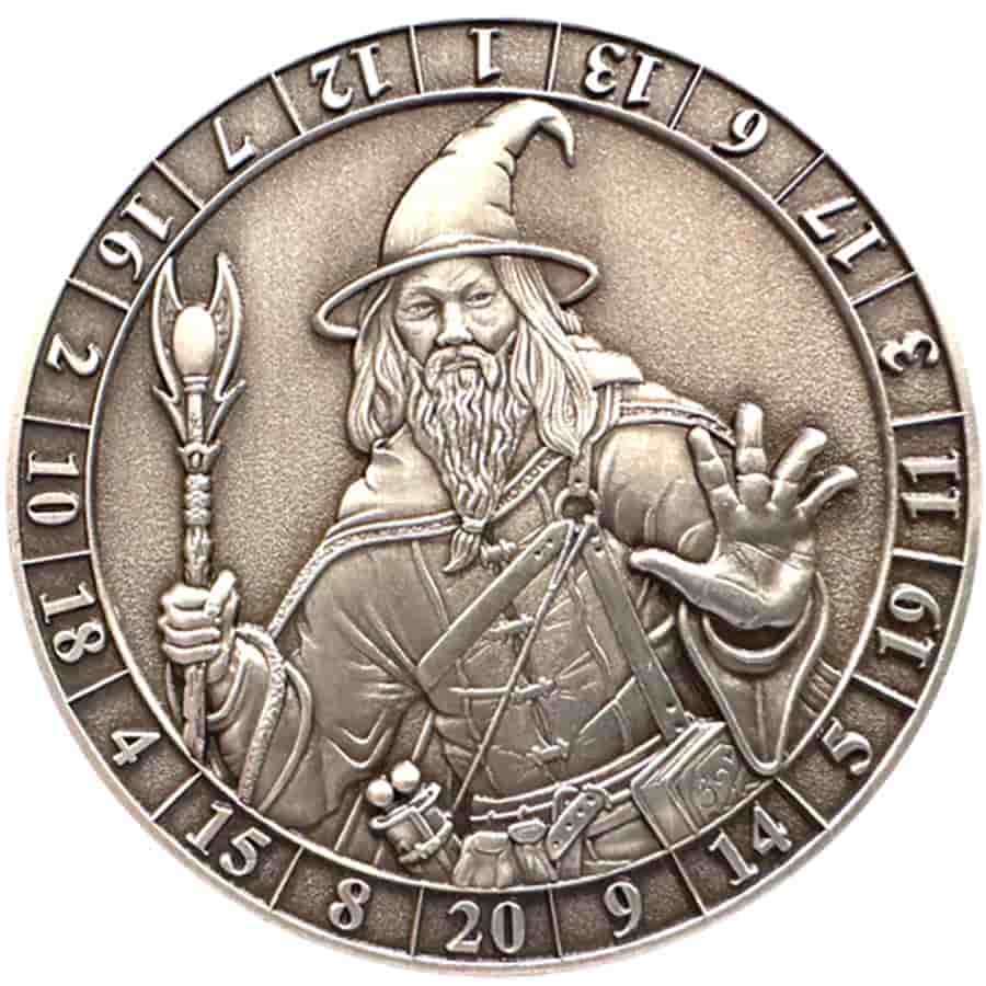 Goliath Coins: Dice Coin D20: Male Human Wizard Pre-Order