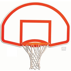 PerfectPitch 35 x 54 in. Rear Mount Steel Fan Shape Backboard with Target & Border for 66T, 266 & 6600 Rims