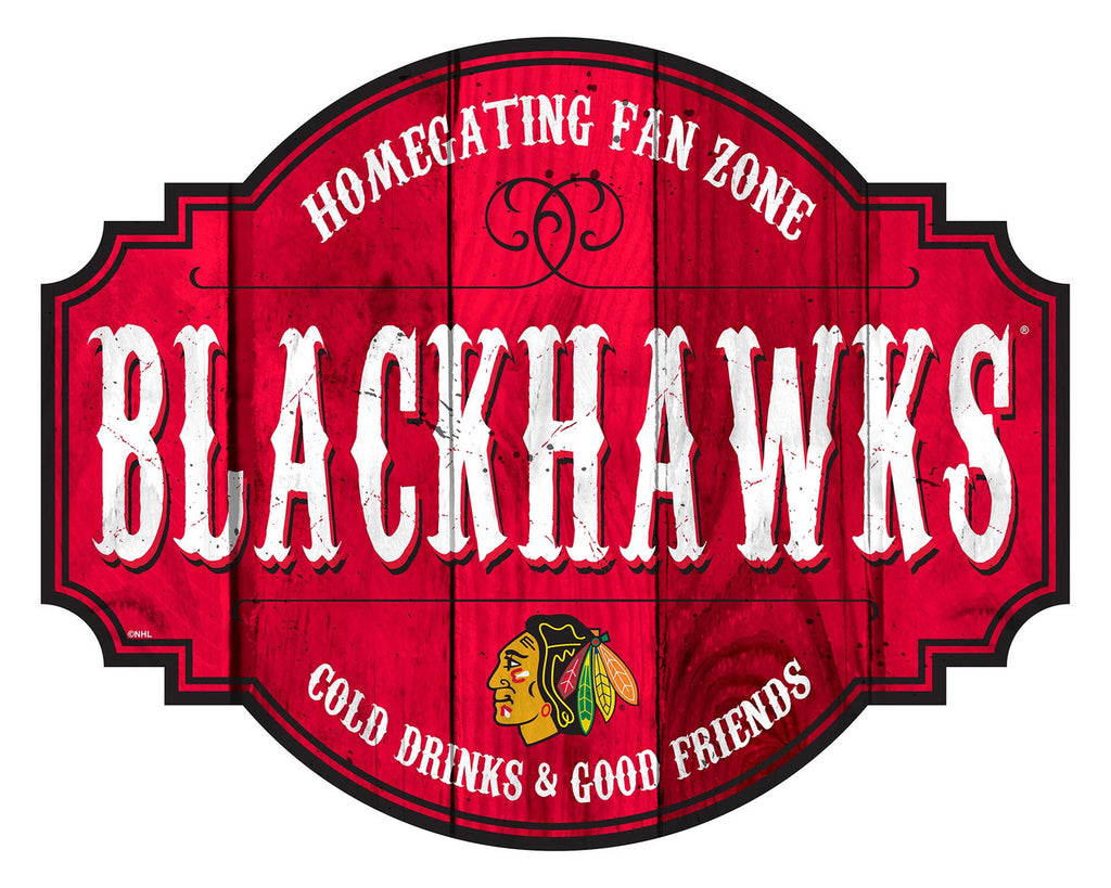 Chicago Blackhawks Sign Wood 12 Inch Homegating Tavern - Special Order - Fan Creations