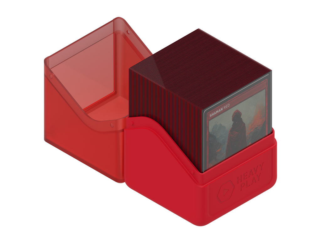 Heavy Play - Heavy Play Rfg Deck Box 100 Double Sleeved Shaman Red