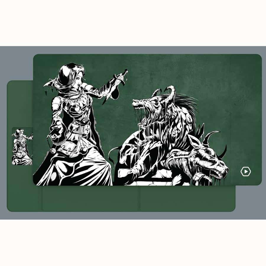 Heavy Play: Etb Playmat Art Masters: Phil Stone Beast Within