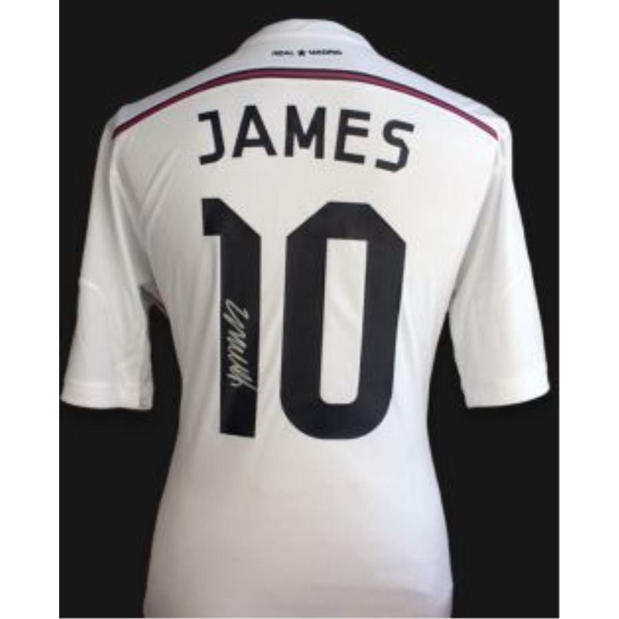 Icons Shop Ltd -  James Rodriguez Signed Real Madrid 2014/15 Home Shirt W/Fan Style Numbers