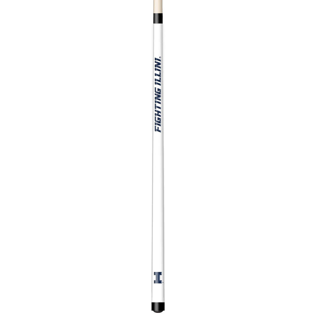 ILLINOIS ENGRAVED BILLIARD CUE WHITE / BLUE - ILLBCE101-JR