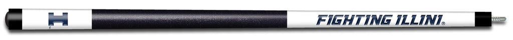 ILLINOIS ENGRAVED BILLIARD CUE WHITE / BLUE - ILLBCE101