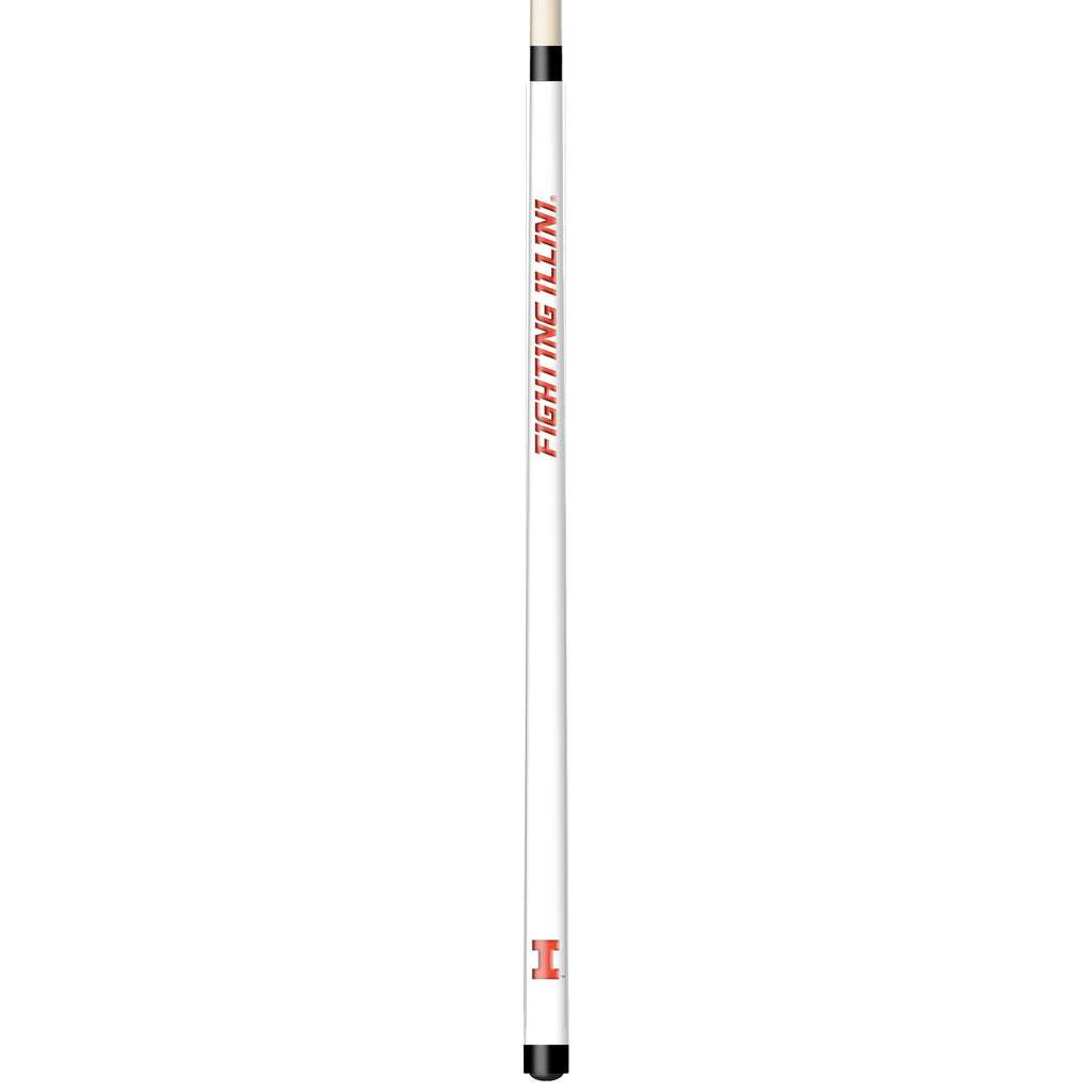 ILLINOIS ENGRAVED BILLIARD CUE WHITE / ORANGE - ILLBCE102-JR