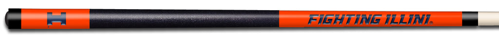 ILLINOIS COLOR ENGRAVED BILLIARD CUE BLUE / ORANGE - ILLBCE912