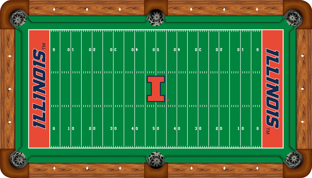ILLINOIS BILLIARD TABLE FELT - RECREATIONAL GRIDIRON - ILLBTF000-9R