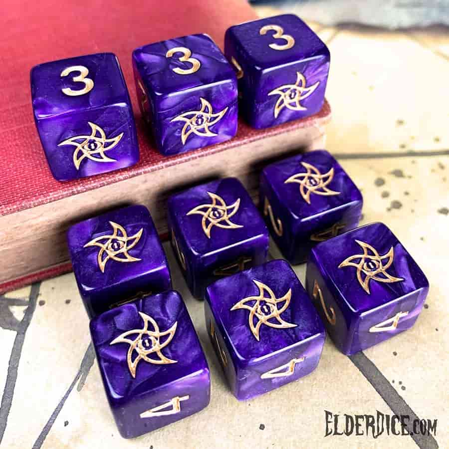 Infinite Black Llc -  Elder Dice (D6 Tube): Astral Elder Sign: Mystic Purple