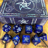 Infinite Black Llc -  Elder Dice: Blue Astral Elder Sign Polyhedral Set: Ley Silver