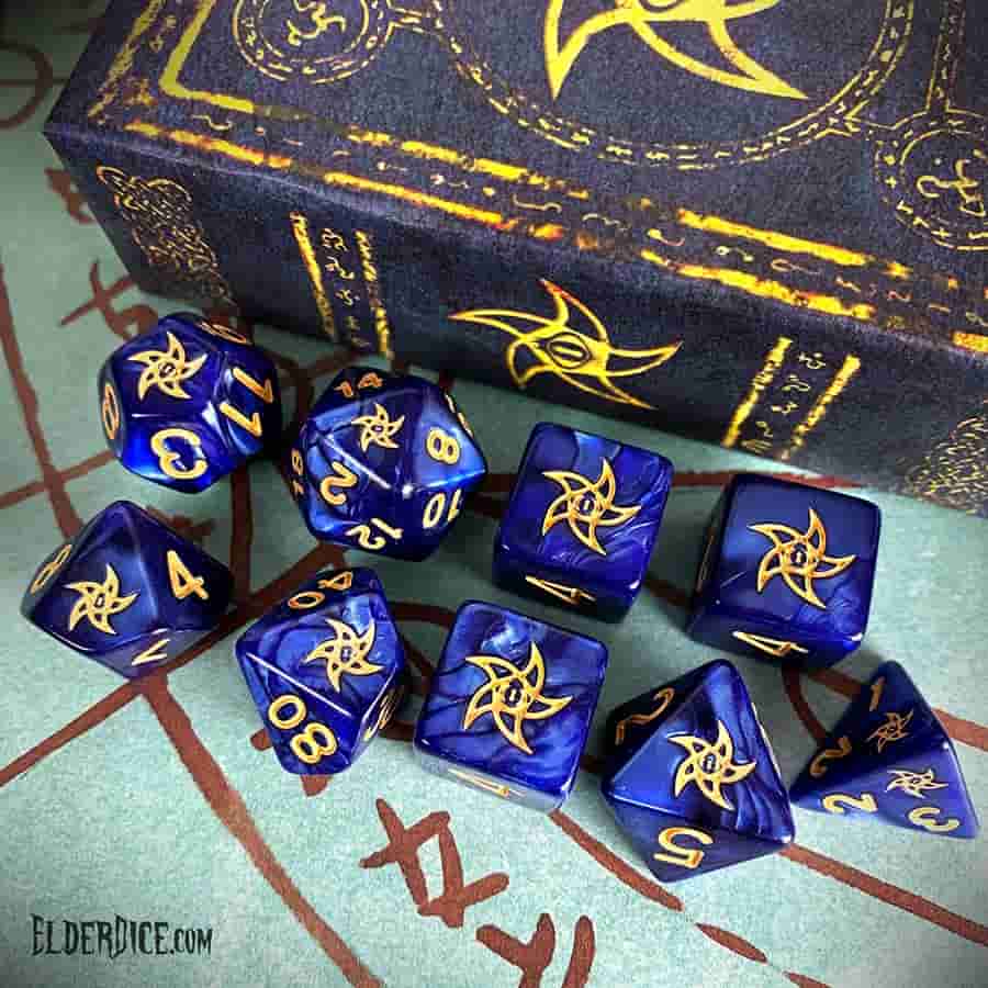 Infinite Black Llc -  Elder Dice: Blue Astral Elder Sign Polyhedral Set (Third Printing)
