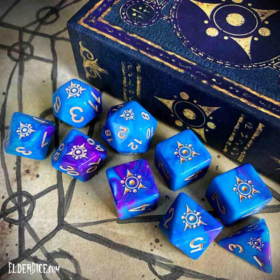 Infinite Black Llc -  Elder Dice: Sigil Of The Dreamlands Polyhedral Set: Kadathian Ice